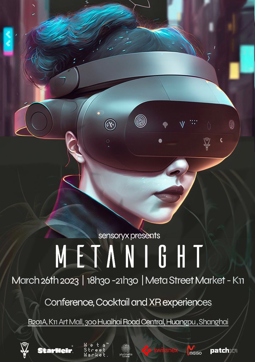 MetaNight #Shanghai was a success! The crowd made for a fantastic atmosphere. The presentations by <a href="/patchworld_/">PatchWorld</a> &amp; <a href="/ZoeImmersive/">Zoe Immersive</a> were amazing. A big thank you to <a href="/swissnexChina/">Swissnex in China</a> for their contribution, to <a href="/MetaSMarket/">MetaStreetMarket</a> for hosting. Special mention for Roger #mego and Janie #ylytmeta