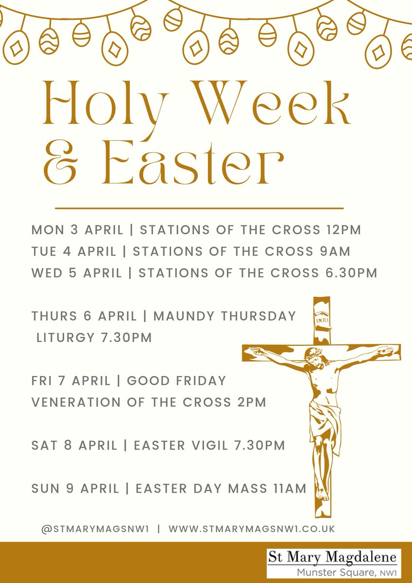 Join us this Holy Week as we journey with Jesus to the cross. 
All are welcome. 
#TeamEdmonton #Camden #Euston #LondonChurch 
@MotherCarolNW5
@bpedmonton