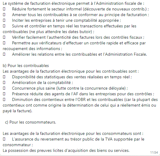 Ikiriho's tweet photo. 🧾 #Burundi Le système de facturation électronique #EBMS (Electronic Billing Management System) présente des avantages, tant pour l’administration fiscale, @OBR_BI, que pour le contribuables ainsi que pour les consommateurs qui supportent la #TVA⤵️ https://t.co/0ugd6vB91Y