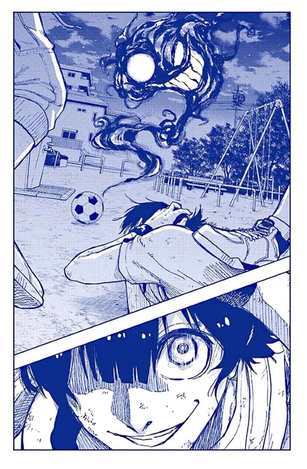 i will never move on from this. the monster's appearance behind his soccer ball? bachira's grin? flavorful. Perfection. astounding. Show stopping. 