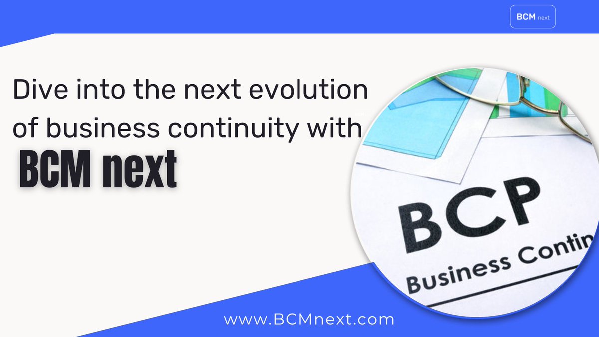 BCM_next's tweet image. BCM Next is an AI assistant for more intelligent business continuity planning that is based on automation, data analytics, and trust.
.
#businesscontinuity #bcmnext #disasterrecovery #riskmanagement #aiassistant #business #crisismanagement #resilience #technology #crisis