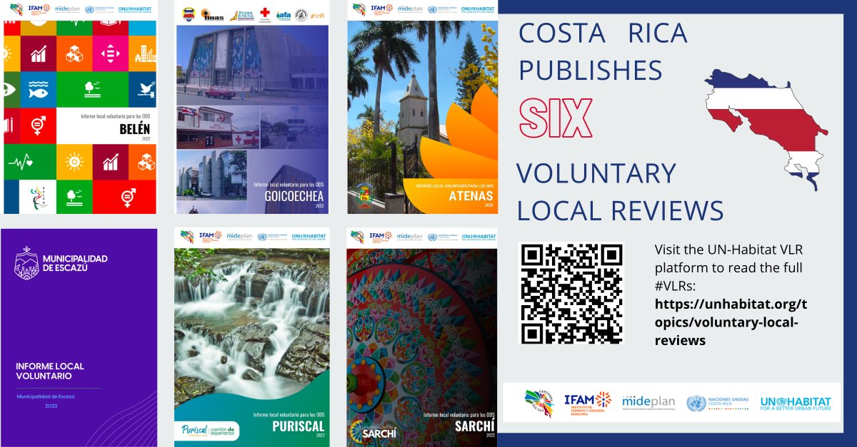 UNHABITAT's tweet photo. 🇨🇷 #CostaRica has joined the growing global movement on #VLRs!

They have published 6 #VLRs of #Atenas, #Belén #Escazú #Goicoechea #Puriscal and #Sarchí demonstrating their leading role on SDG Localization.

@ifamcr @MIDEPLAN_CR @UNCOSTARICA with the support of @UNHABITAT https://t.co/LlXT3bQSTz