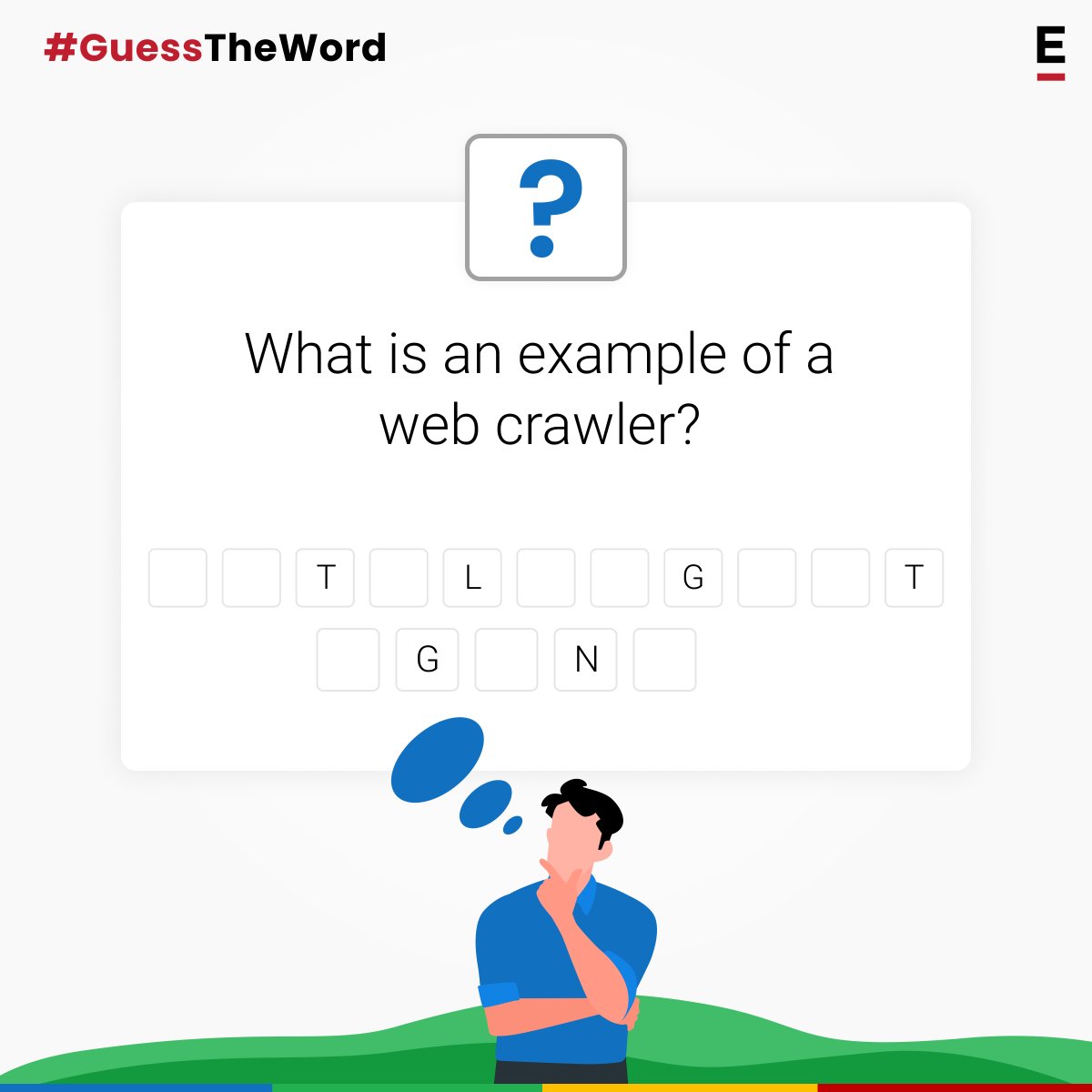 EXTENTIA's tweet image. Mix work and play!

Bringing you fun and informative brain teasers every week with #GuessTheWord

#WebCrawler #Web #IA #Extentia #DoMoreBeMore
