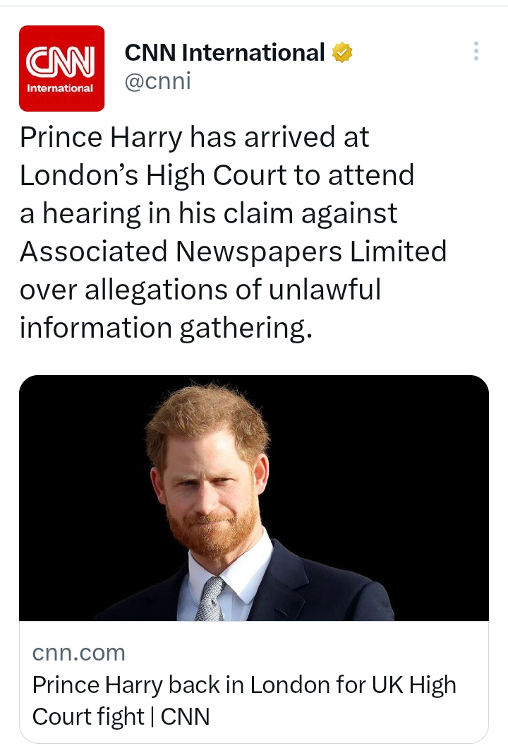 ArchewellBaby's tweet photo. The world will not only be talking about Prince Harry today, but also the Daily Mail's illegal news gathering activities 🙂 https://t.co/7SPLell240