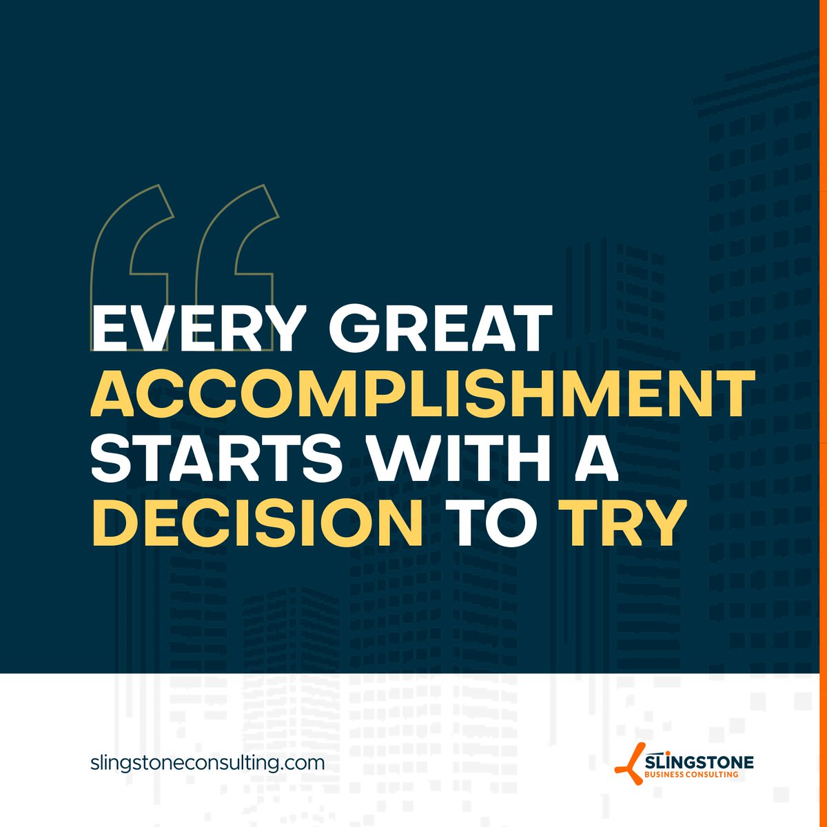 SlingstoneC's tweet photo. Wise words to live by! 

If you're feeling stuck or unmotivated, remember that every great accomplishment starts with a decision to try. 

Take that first step today! Have a magnificent week ahead

#motivation #startup https://t.co/P3wc0ZwWjd