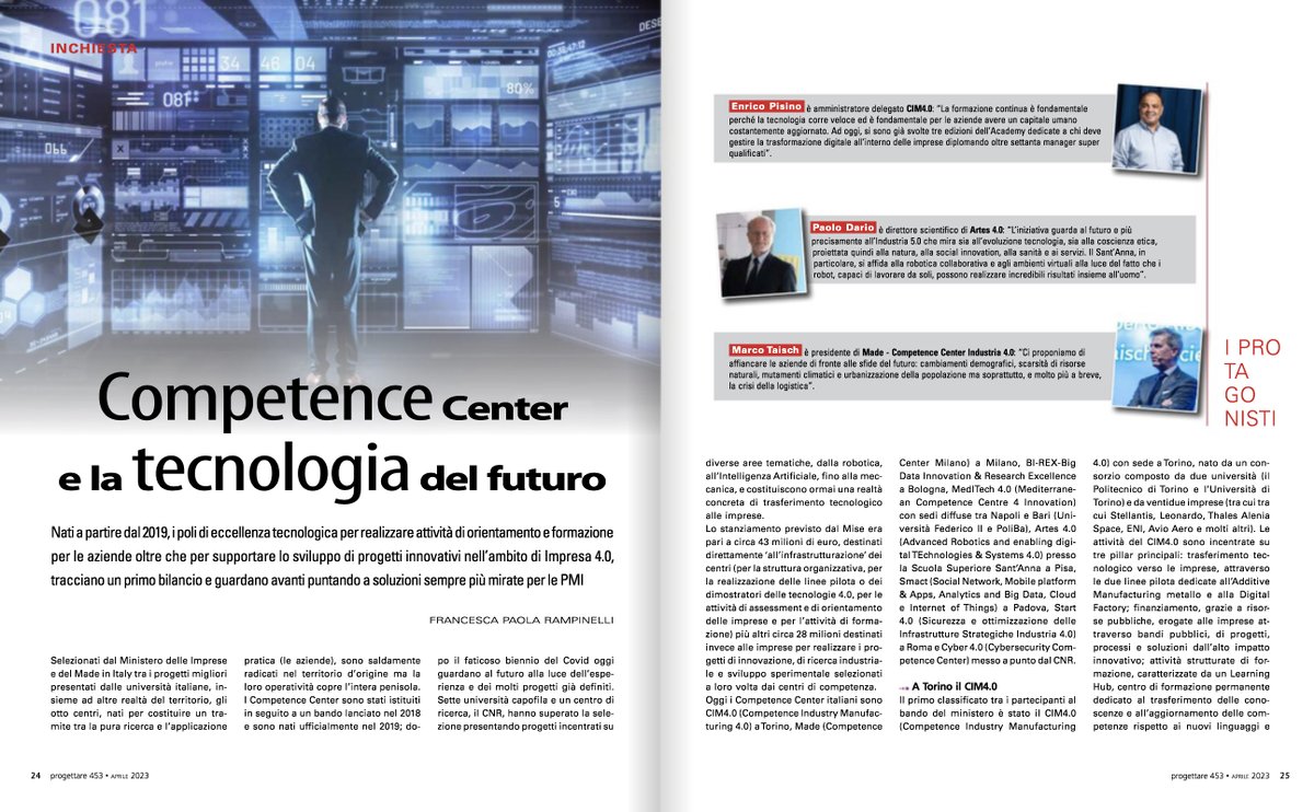 meccanica_plus's tweet photo. #CompetenceCenter 4.0, dove nasce la tecnologia del futuro. L’inchiesta sulle attività di #innovazione, orientamento e #formazione per le #PMI italiane con #CIM40, #Madecc, #Artes40, #BiRex e #Meditech40 nel nuovo numero di #Progettare di aprile.
https://t.co/4v23inrxtU https://t.co/NJS5toeBrH