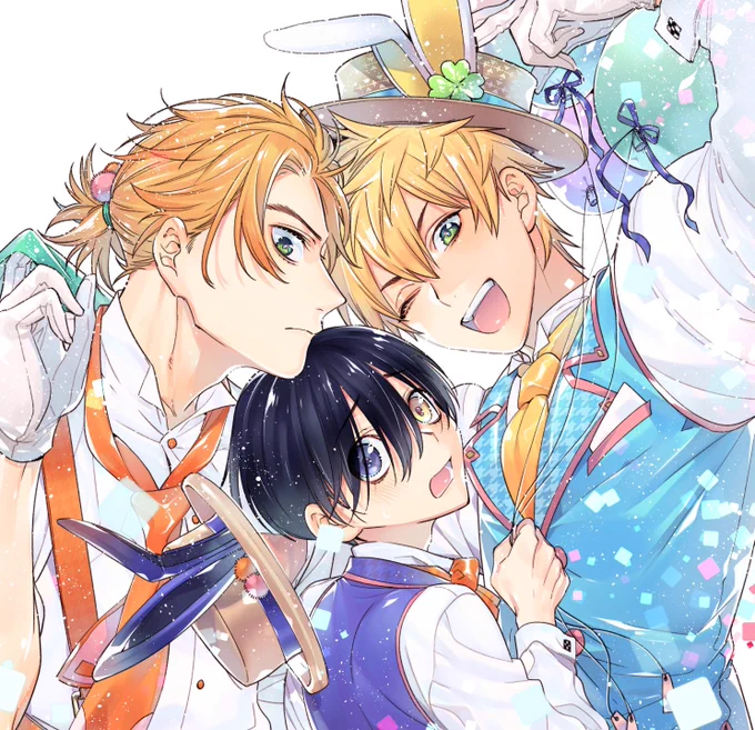 おわ!書泉さんありがとうございますびっくりした…!このイラスト初めて3人を描いたものでお気に入りなのでうれしいです。改めてちゃんと見ると、嵐くん髪の毛オレンジのイメージでした。最近茶色寄りで塗ってるな…認識改めます。 