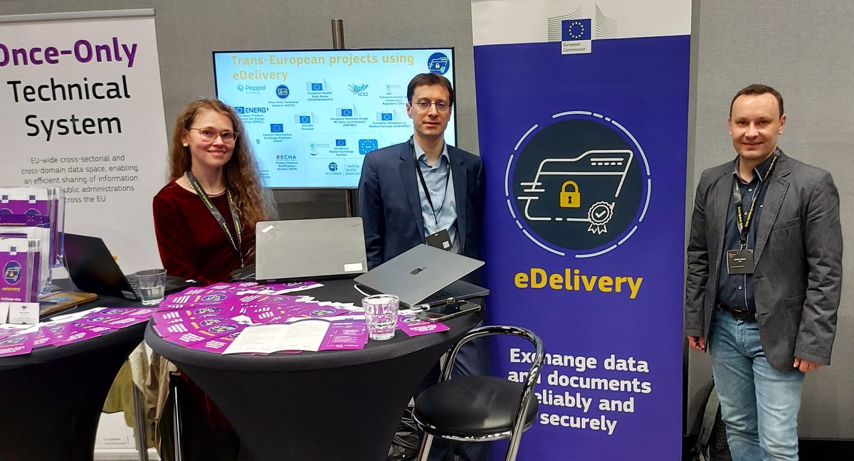 Last week the #eDelivery team attended the #DSSC2023 for 3 exciting days talking about #dataspaces & #openstandards💡 

Thank you to @ids_association , @EU_OnceOnly  & all the innovators met in 🇳🇱

Curious about what we do? Check out our page here ➡️ec.europa.eu/digital-buildi…