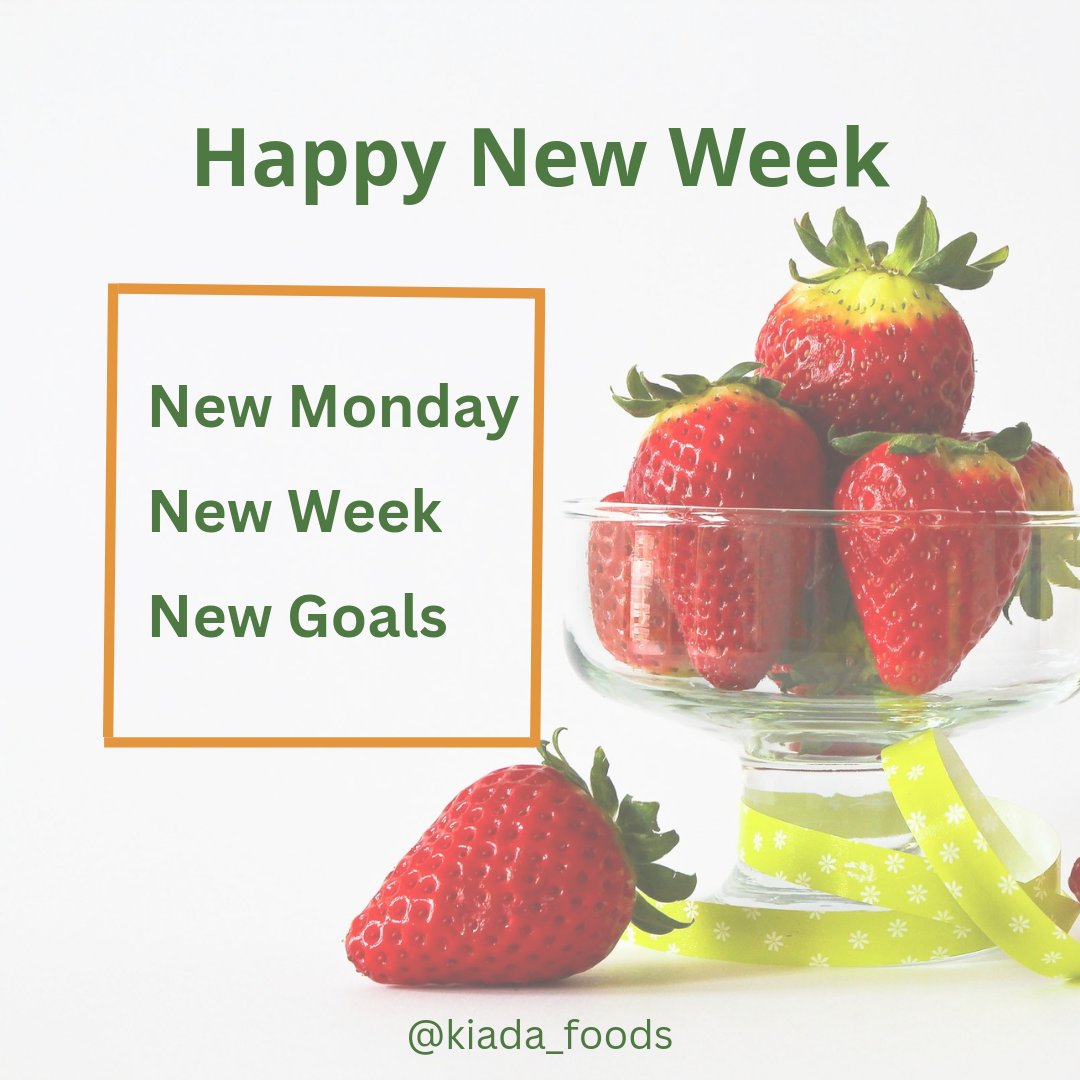 Kiada_foods's tweet image. With every New week, comes the opportunity to start afresh.
#newweek #startafresh #mondaymotivation #mondays #newgoals #goals #livehealthy #eathealthy #veggies #fruits