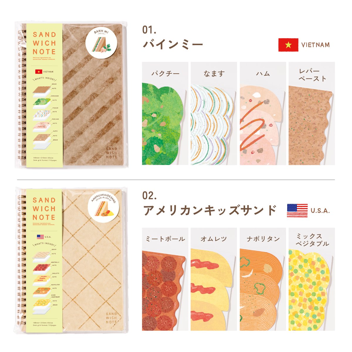 sandwich様4点おまとめページ SANDWICH NOTE 1冊まるごとサンドイッチに見立てた美味しいノートです