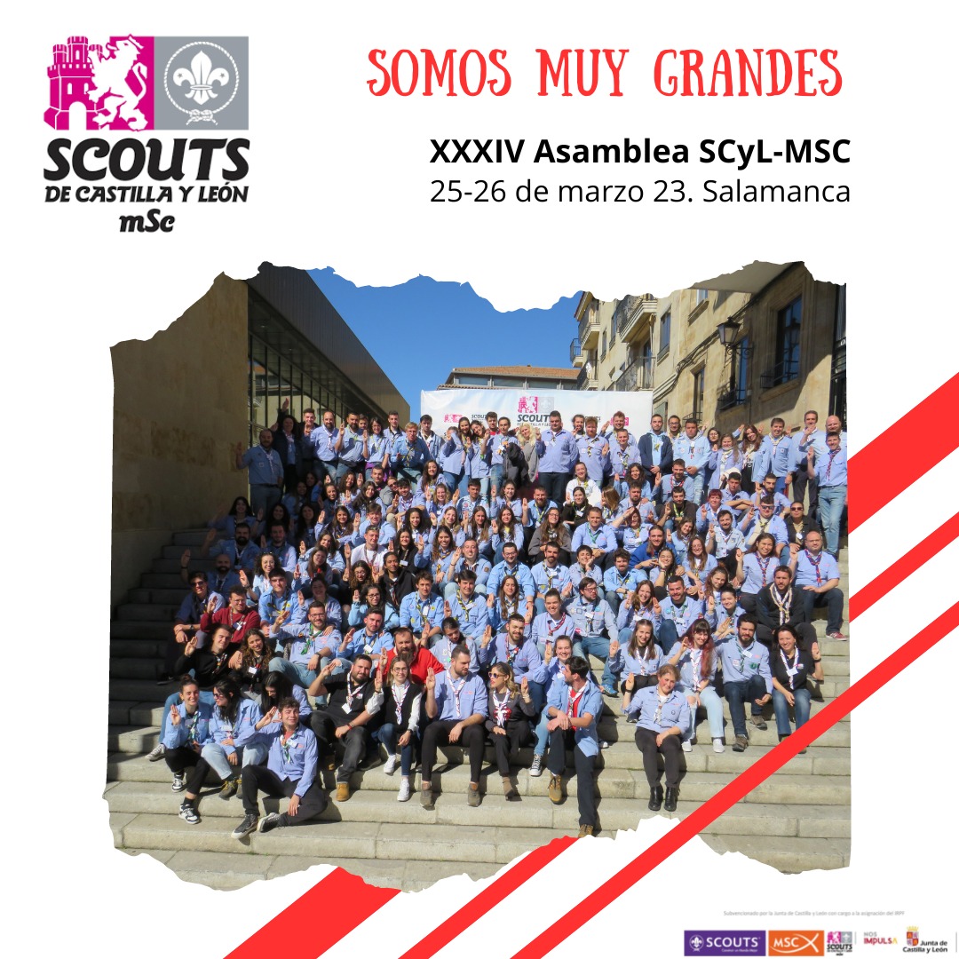 ScoutsCyL's tweet photo. ¡Qué gran fin de semana hemos vivido! Lleno de reencuentros, risas, abrazos y sobre todo sentir una vez más que SOMOS MUY GRANDES.
XXXIV Asamblea de SCyL-MSC realizada los días 25 y 26 de marzo en #Salamanca
#yosoyscyl #scoutsmsc #scoutscyl #castillayleon #XXXIVasambleascylMSC https://t.co/IMYxKFLw4G