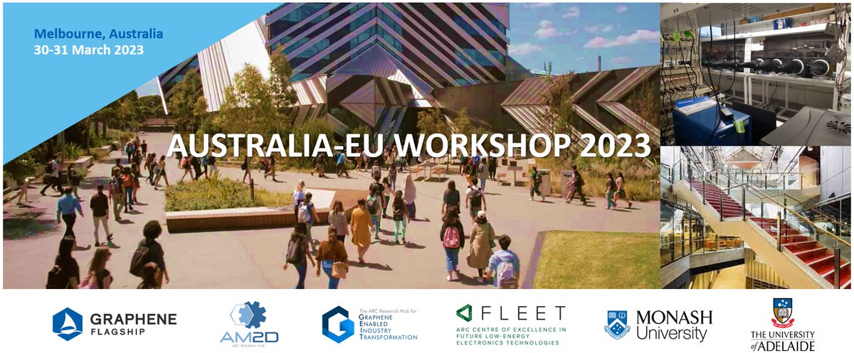 ARCGrapheneHub's tweet photo. Only 3 days left for 3th Australian-European Graphene workshop in Melbourne to bring leading researchers and #graphene companies https://t.co/2fnLieaeCD @GrapheneEU @ARC_gov_au @ARCGrapheneHub #AM2D @FLEETCentre @MonashUni @UniofAdelaide. Thanks to our sponsors @Ezzi_Vision https://t.co/l1zxxMbBiP