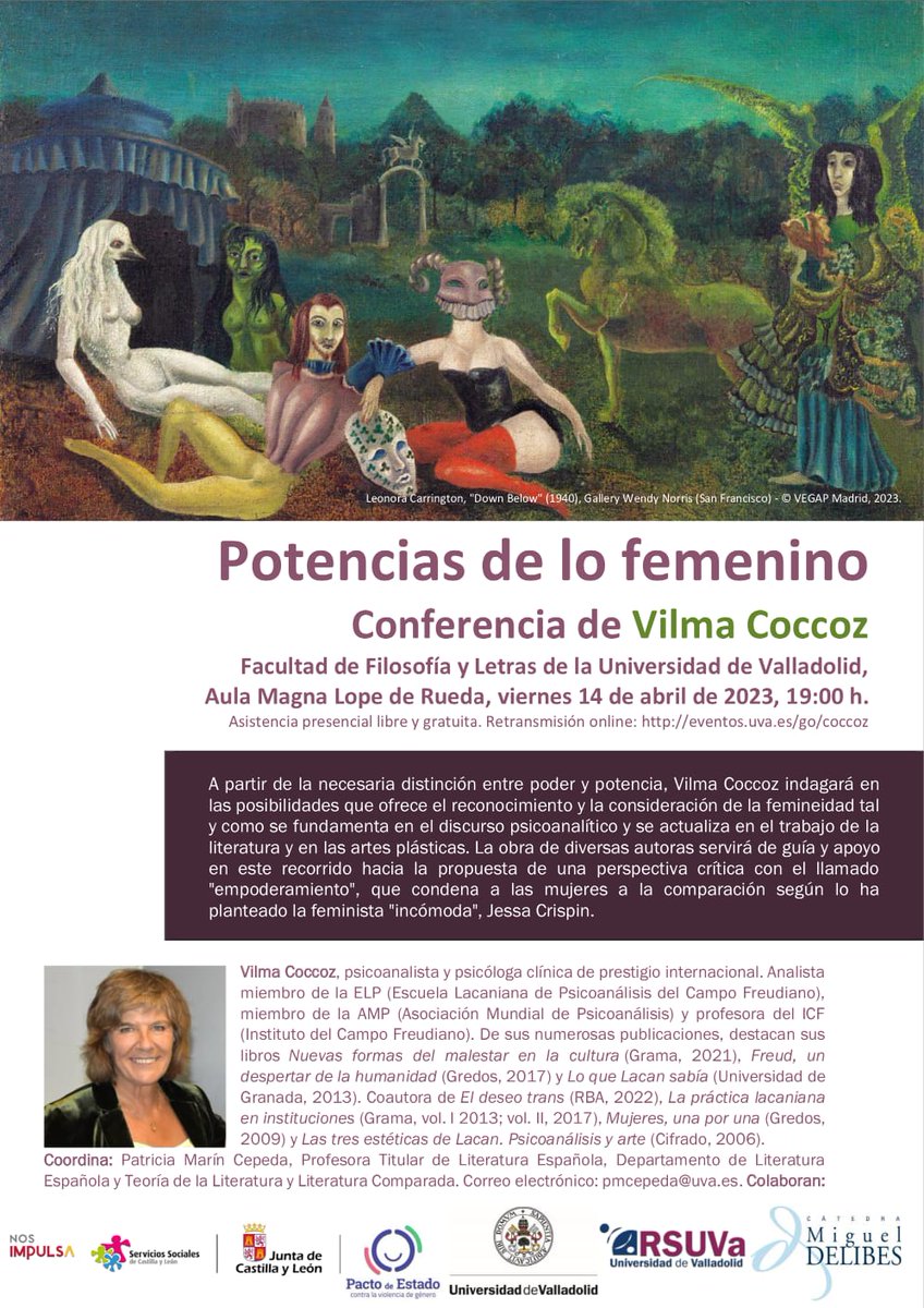 Viernes 14 de abril en la Favultad de Filosofía y Letras (Valladolid). Presencial y online