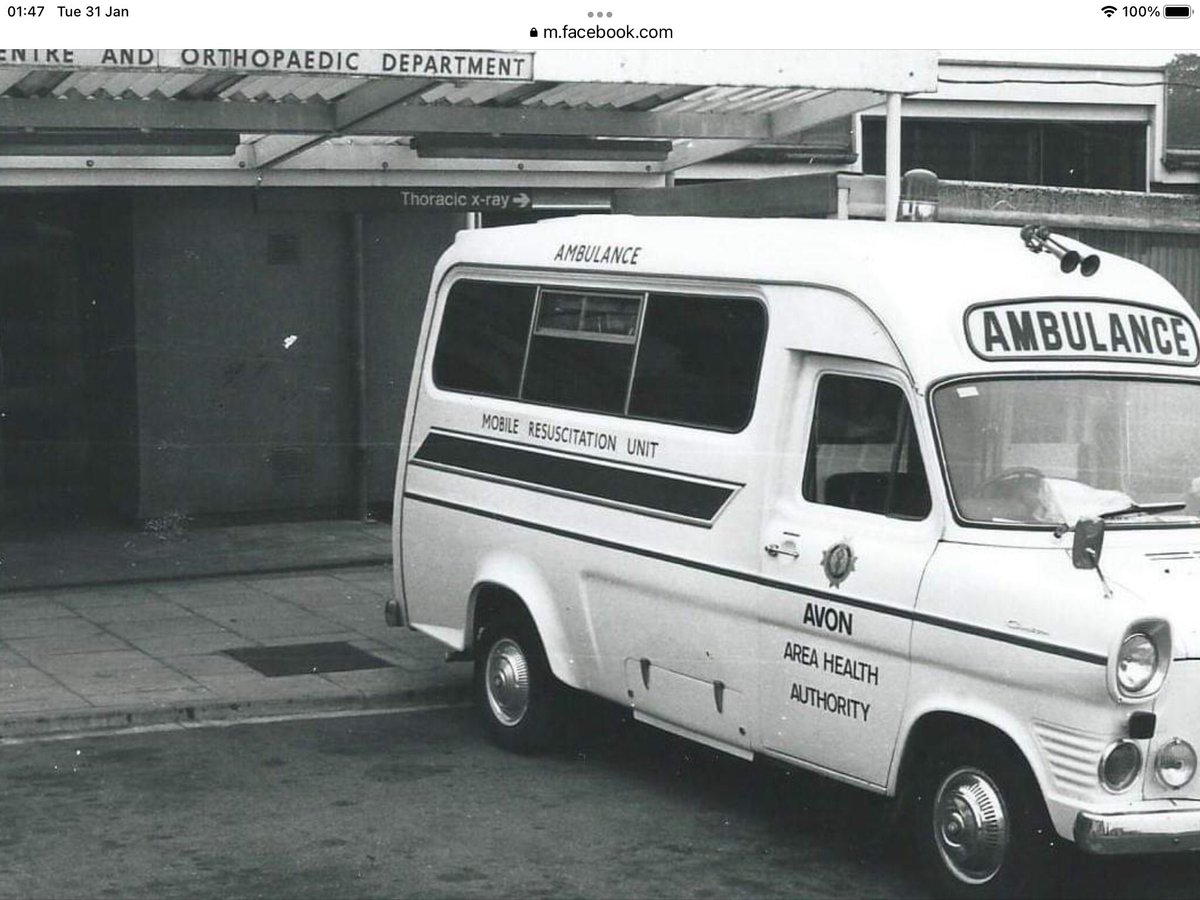 <a href="/parasam1/">Samantha Barry</a> <a href="/EastEnglandAmb/">EEAST Ambulance Service</a> Here’s my contribution. Frenchay hosp Bristol. 70’sLate great Peter Baskett consultant anaesthetist a pioneer of use of entonox. &amp; paramedic training. Mobile Resuscitation Unit  staffed by paramedics &amp; nurse based in the ED. As an ITU nurse I Went out a few times on that vehicle