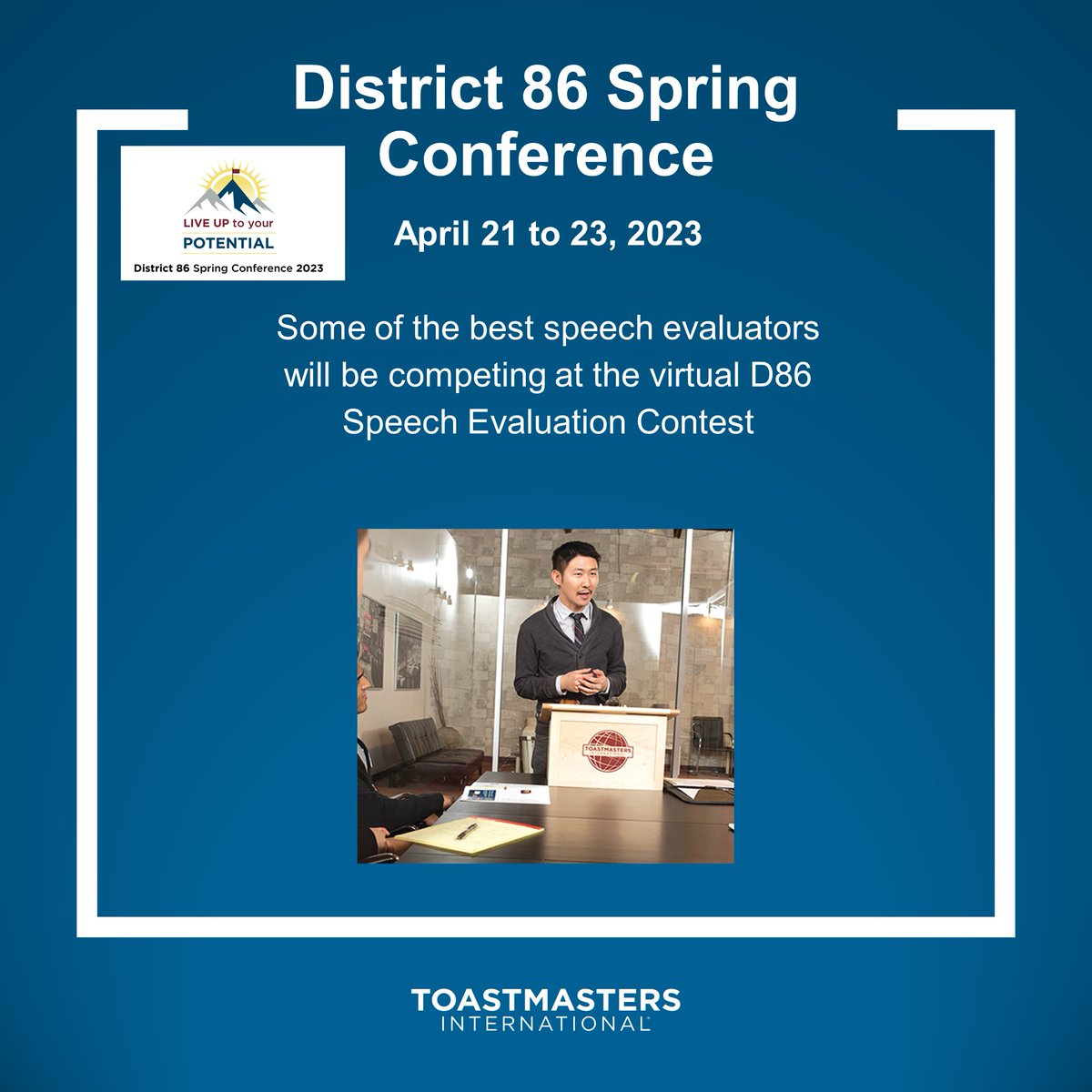 Here is a list to D86 Division speech &amp; evaluation contests results toastmasters86.org/district-86-20…
Register to join us on Friday evening and cheer on your Fellow #Toastmasters. eventbrite.ca/e/district-86-…