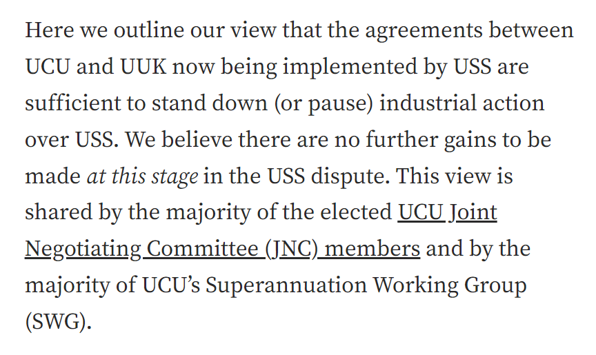 MikeOtsuka's tweet photo. 🚨🚨Well-judged, well-argued, informative briefing from 2 of the 3 UCU negotiators elected as members of USS's Joint Negotiating Committee. Please read if you're a USS member. Key statement👇. 1/2 https://t.co/AVHUeITKUS