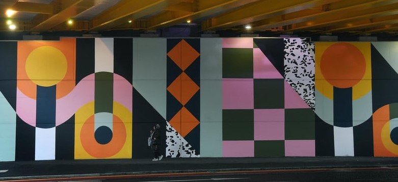 The Property Maintenance Apprentice group, working on their cutting in skills in <a href="/LCB_Painting/">P&D Department</a> were inspired by artist Emma Hardaker's designs on the Regent St. Flyover, to produce their own versions of her work.