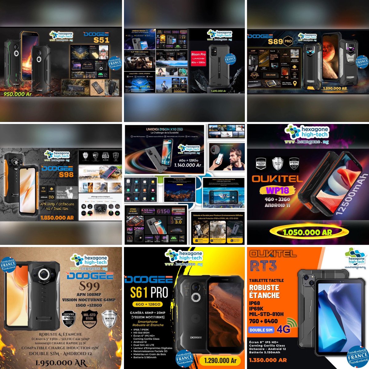 HexagoneMg's tweet image. 𝐒𝐦𝐚𝐫𝐭𝐩𝐡𝐨𝐧𝐞𝐬 𝗲𝘁 𝘁𝗮𝗯𝗹𝗲𝘁𝘁𝗲𝘀 𝗥𝗼𝗯𝘂𝘀𝘁𝗲𝘀, É𝘁𝗮𝗻𝗰𝗵𝗲𝘀, 𝘗𝘳𝘰𝘷𝘦𝘯𝘢𝘯𝘤𝘦 𝘥𝘦 #France 𝐂𝐞𝐫𝐭𝐢𝐟𝐢é𝐬 #IP68 / #IP69K /
#Mil_STD_810G/H

#Disponibles #EnStock  #LIVRAISON possible  partout à #Madagascar

🔰#HexagoneHighTech