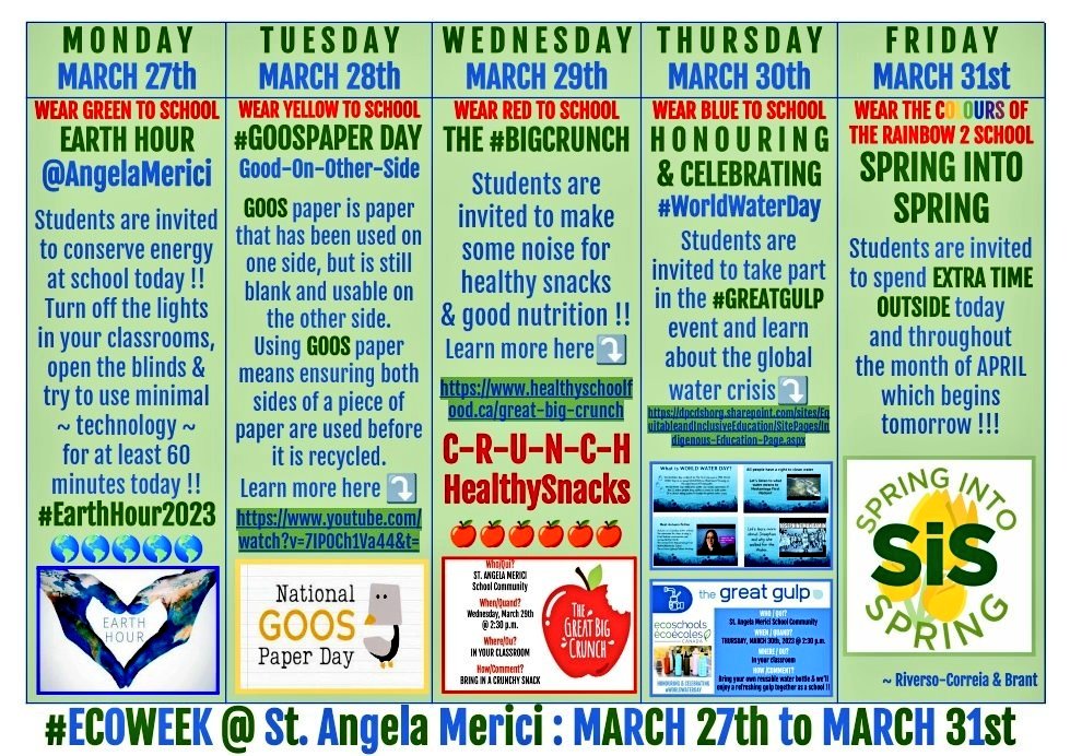 JRiversoCorreia's tweet photo. Good morning & Happy Monday to you @AngelaMericiDP peeps !!! Looking forward to the day ahead π
Don't forget to WEAR GREEN & TURN OFF the lights #EarthHour2023 for our #EcoSpiritWeek that begins today π«π‘β»οΈ https://t.co/gcUufVUEeg