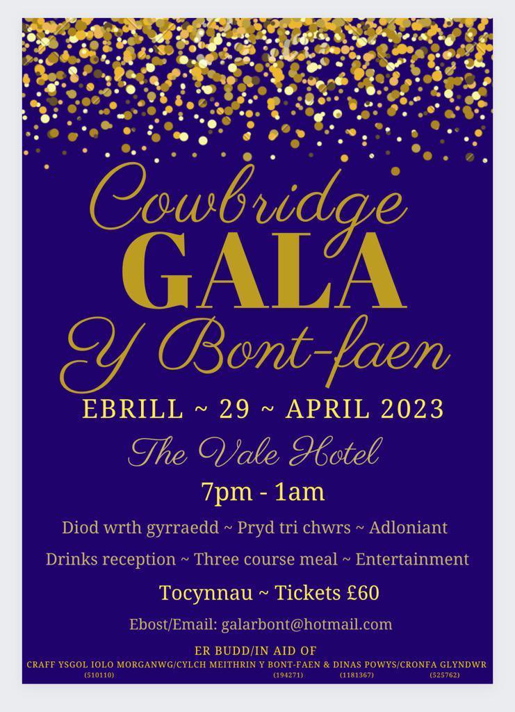 Tocynnau ar gael i Gala y Bontfaen! Tickets available to Cowbridge Gala! Great night guaranteed! <a href="/ysgoliolo/">Ysgol Iolo Morganwg</a> <a href="/CylchB/">Cylch Meithrin Y Bontfaen</a> <a href="/YGBroMorgannwg/">Ysgol Y Fro-Uwchradd</a> <a href="/CowbridgeCylch/">Cylch Cowbridge</a> <a href="/CowbridgeGuide/">Cowbridge Guide</a> #bontfaen #gala #cowbridge #greatcause