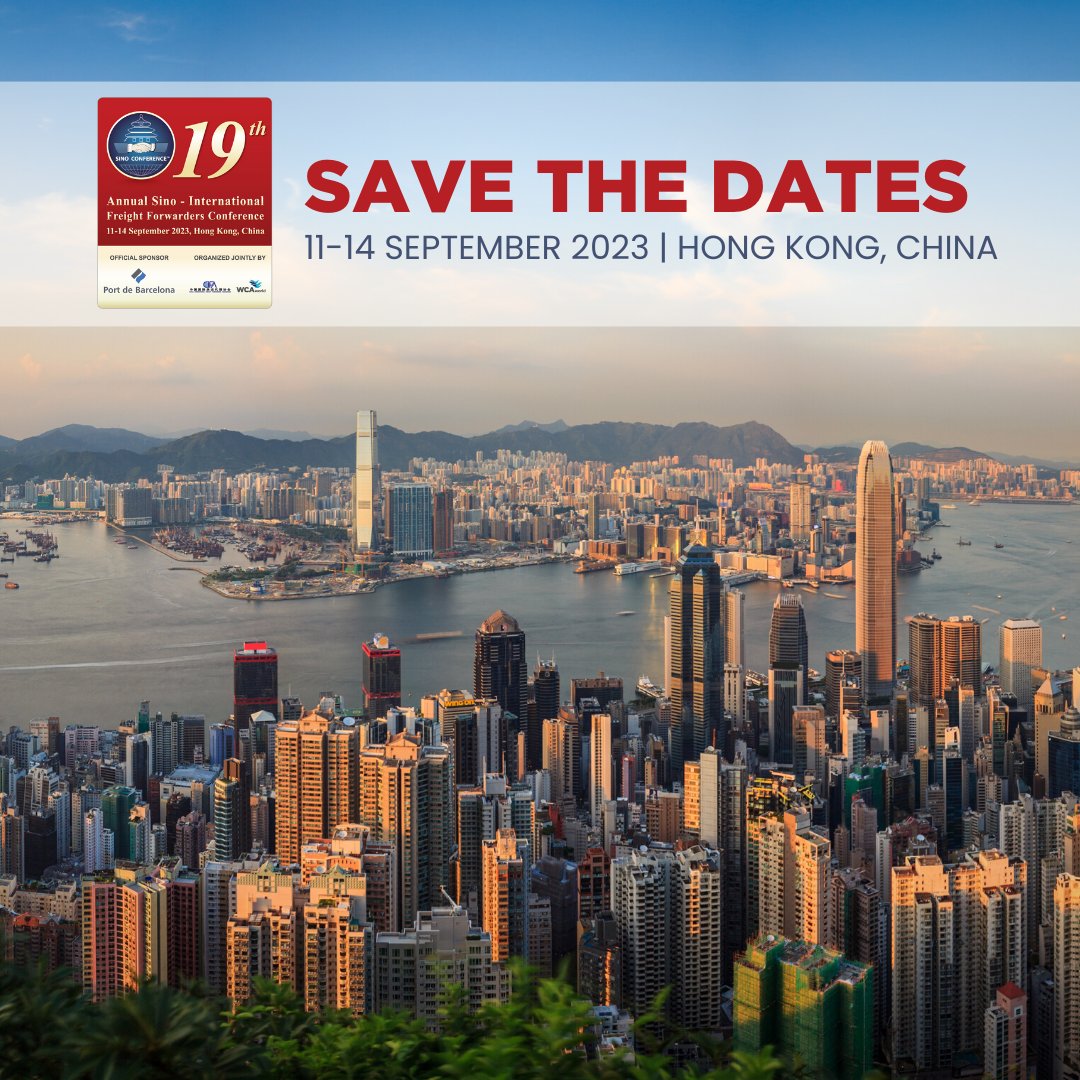 wca_world's tweet photo. This year, Sino-International Freight Forwarders Conference is heading to HONG KONG for its 19th Annual Conference on 11 -14 September 2023! 

📌 Registration will be opened on 5 April 2023. Follow us on social media to ensure you don’t miss any details. https://t.co/jUqjO3EpTU