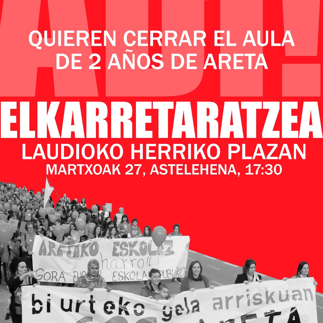 Arratsaldean bilduko gara berriro! 
Nos vemos esta tarde otra vez!