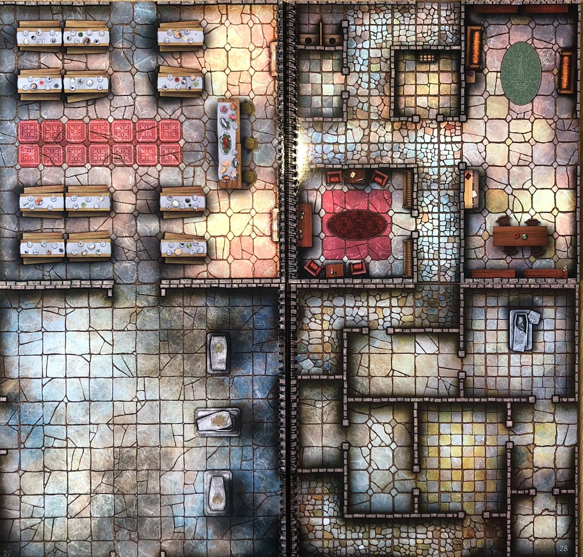 LokeBattlemats's tweet image. Castles, Crypts and Caverns Books of Battle Mats our latest modular map book set! Explore majestic fortresses &amp;amp; discover hidden secrets in your next adventure. Get your copy today and let your imagination run wild! Available from hobby retailers and online!  #RPGMaps #TTRPG