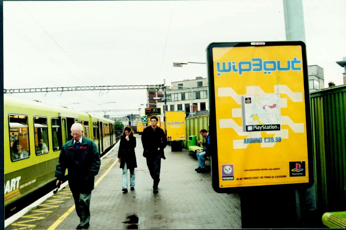 simon_sweeney's tweet photo. Wipeout 3 campaign in Tara Street station in Dublin, 1999 https://t.co/H5W0PN9Cnk
