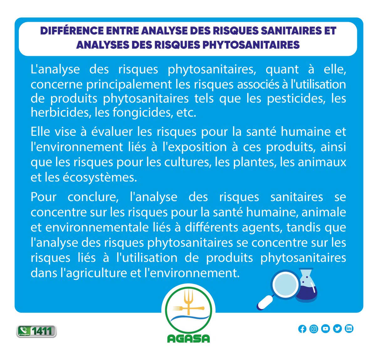 agasa_gabon's tweet photo. 🔬Les #analyses de risques #sanitaires et #phytosanitaires sont essentielles pour garantir la sécurité des aliments et des produits agricoles, ainsi que pour protéger la santé humaine, animale et environnementale. Nous vous invitons à apprendre davantage sur ces terminologies.⤵️ https://t.co/6XMuLmOncl
