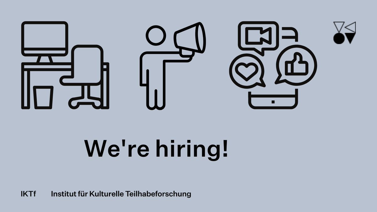 Kolleg*in gesucht: Wir suchen Verstärkung für unser Forschungsteam. Inhaltlicher Schwerpunkt der Stelle: empirische Sozialforschung für den Kulturbereich. Die Bewerbungsfrist endet am 1. Mai. bit.ly/3KaSyzm #Stellenausschreibung #Forschung #Jobs