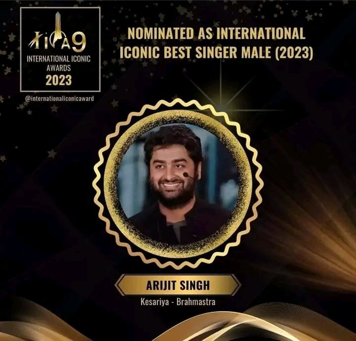 @arijitsingh Nominated As International Iconic Best Singer Male (2023) For #Kesariya From #Brahmastra