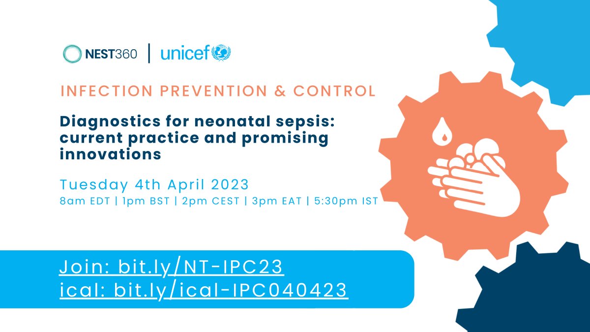 Newborn Toolkit (@newborntoolkit) on Twitter photo Our next Implementation Toolkit seminar will focus on Infection Prevention & Control 🔬, specifically diagnostics for neonatal sepsis. Speakers from <a href="/LSHTM/">London School of Hygiene & Tropical Medicine</a>, <a href="/MuhimbiliTaifa/">Muhimbili National Hospital</a>, <a href="/helpkids/">Boston Children's Hospital Trust</a>, <a href="/imperialcollege/">Imperial College London</a>, <a href="/FINDdx/">FIND</a> and <a href="/NorthwesternU/">Northwestern</a> will feature. FREE online event.
#NewbornToolkit Our next Implementation Toolkit seminar will focus on Infection Prevention & Control 🔬, specifically diagnostics for neonatal sepsis. Speakers from <a href="/LSHTM/">London School of Hygiene & Tropical Medicine</a>, <a href="/MuhimbiliTaifa/">Muhimbili National Hospital</a>, <a href="/helpkids/">Boston Children's Hospital Trust</a>, <a href="/imperialcollege/">Imperial College London</a>, <a href="/FINDdx/">FIND</a> and <a href="/NorthwesternU/">Northwestern</a> will feature. FREE online event.
#NewbornToolkit