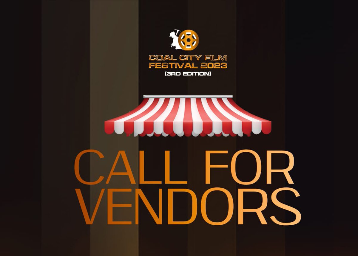 coalcityfilmfes's tweet photo. This is a call for vendors for the #coalcityfilmfestival2023 #CCFF2023
Are you a brand, vendor or looking to advertise your services and products
Why not take advantage of the Coal City  Film Festival and other incentives we have to offer in @Coal__City from 13th-15th, April 2023 https://t.co/P1CvbfmYLv