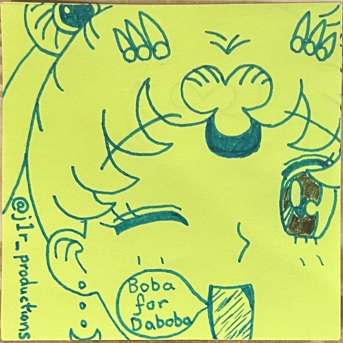 J1R_Productions's tweet photo. #SailorMoonSays she’s “boba for Daboba.” *playful giggle*  Get yours today. NOTE: this #doodle is not endorsed by either #SailorMoon or @dabobaflorida, but they had a board and #stickynote pads. I just couldn’t resist. #Drawing #SailorMoonCosmos #Manga #Anime #Daboba https://t.co/ZoHcczZPyg