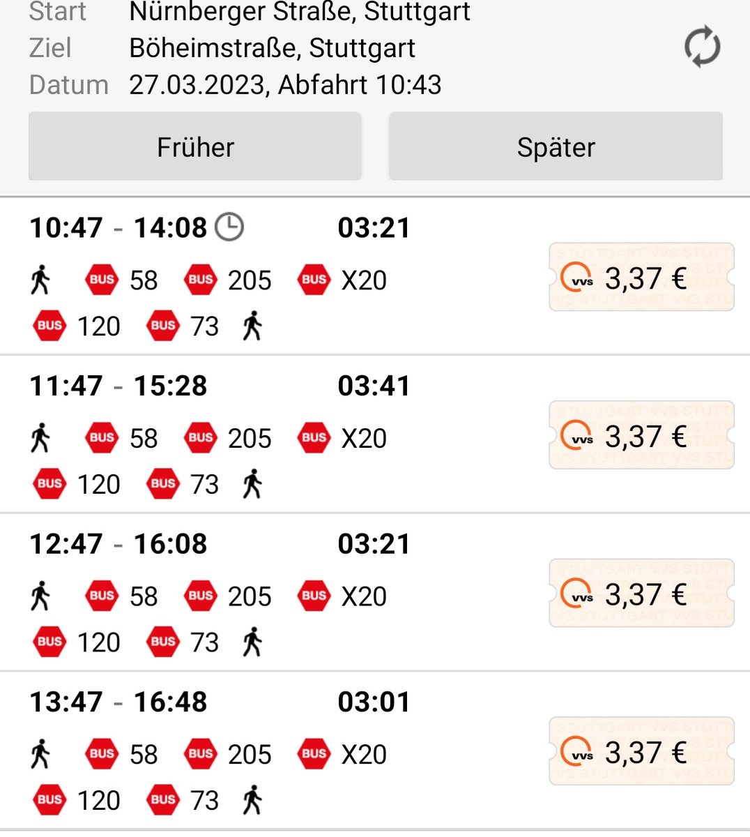 newborl's tweet photo. Die VVS-App trotz #Streiks mit kreativen Fahrtempfehlungen. https://t.co/5VvK7FIVjx