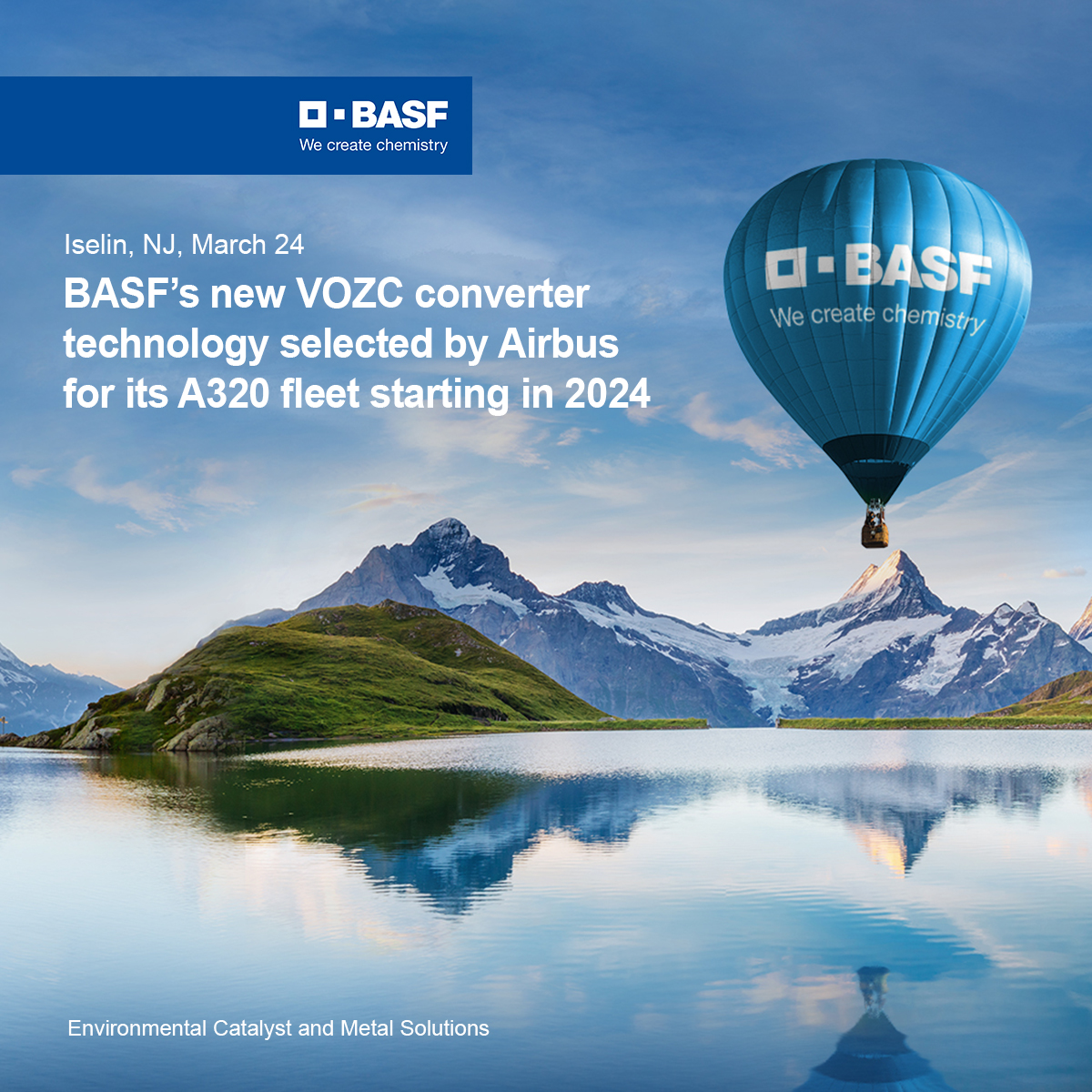 BASF_Catalysts's tweet photo. BASF was recently selected by Airbus to develop and supply a new Volatile Organic Compound/Ozone Converter (VOZC) technology from BASF to be used on its A320 Family aircraft starting in 2024. Ready the full news release at https://t.co/0YFh9rIoJq

#cleanair #BASFaerospace #Airbus https://t.co/lgBskD4UyA