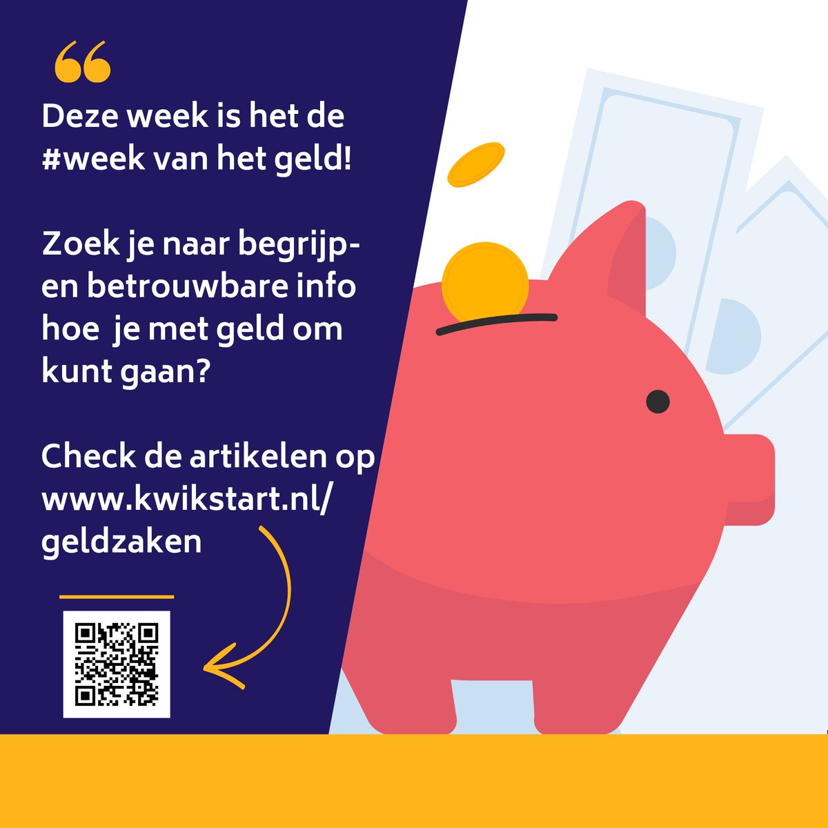 Week van het geld 2023.

Deze week is het de #weekvanhetgeld.  Zoek je naar betrouw- en begrijpbare informatie hoe je met geld om kunt gaan?

Check dan kwikstart.nl/geldzaken

#Kwikstart #Geldzaken 

<a href="/Wijzeringeld/">Wijzer in geldzaken</a> <a href="/Nibud/">Nina Buden</a>