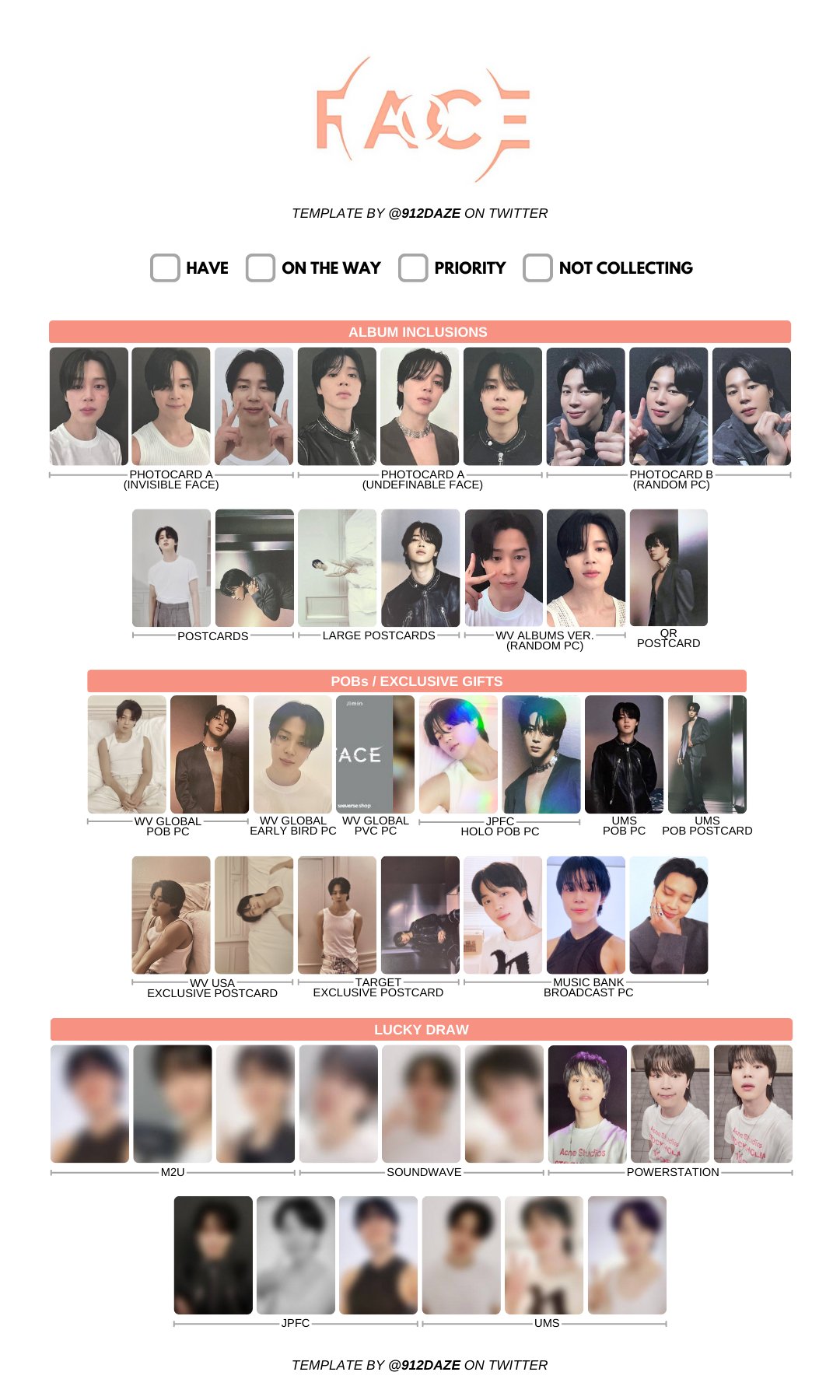 BTS ジミン　トレカ　コンプ　まとめ売り BTS ジミン FACE トレカ 9枚コンプセット - メルカリ