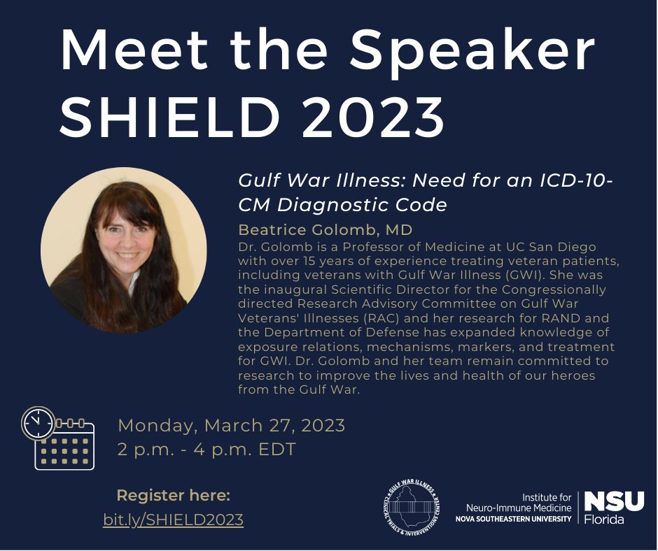 GWICTIC's tweet photo. Meet the speakers of today's SHIELD Conference! Today at 2pm EDT!  Register here:  https://t.co/2i5QT0g4LZ 

#gwi #gulfwarillness #gulfwarillnessresearch https://t.co/JJau7ICRZY