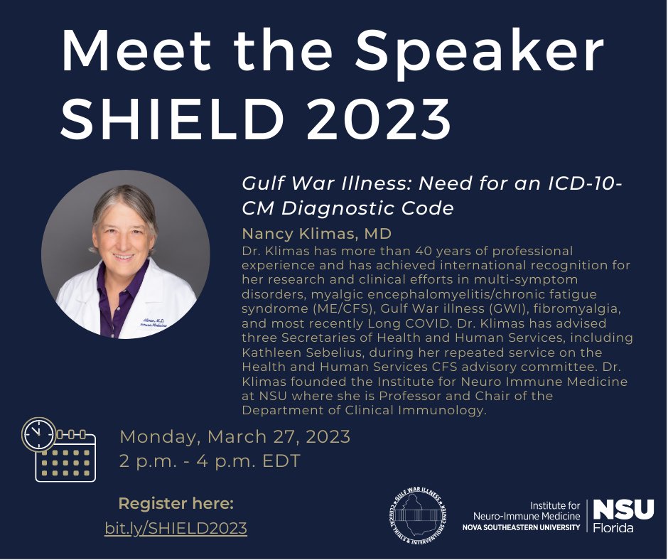 GWICTIC's tweet photo. Meet the speakers of today's SHIELD Conference! Today at 2pm EDT!  Register here:  https://t.co/2i5QT0g4LZ 

#gwi #gulfwarillness #gulfwarillnessresearch https://t.co/JJau7ICRZY