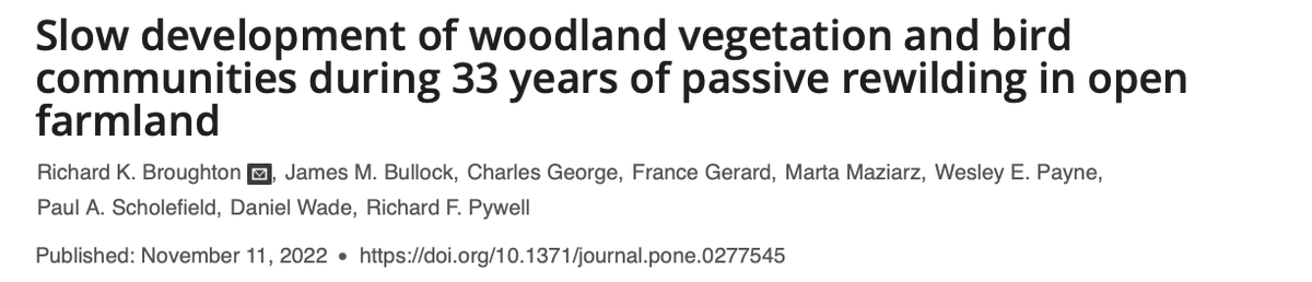 MiaHurst2001's tweet photo. Today we’re looking at passive #rewilding of abandoned farmland in a paper that investigates how #woodland colonisation impacts #habitat establishment and communities of #birds 🌳🦉🪶🌿
1/
@woodlandbirder
@JMBecologist
@Maziarz_Marta
#Rewilding #RewildingScience https://t.co/kEHdvMU2El