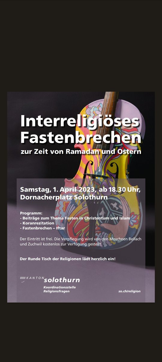 giuliellia's tweet photo. Kein Witz: interreligiöses Fastenbrechen am 1. April in Solothurn! 
#fastenbrechen #iftar #religionsfragen 👉https://t.co/n9D3sN907W https://t.co/2P0vHKsD1U