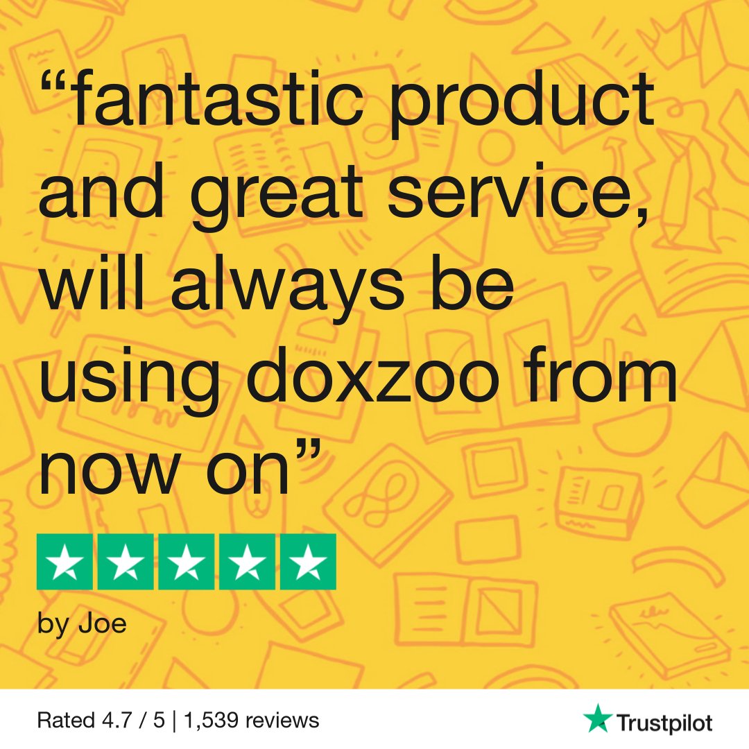 Check out this 5* review @trustpilot #trustpilot

Thank you, we hope to print again for you soon Joe! 😊

#doxzoo #onlineprinting