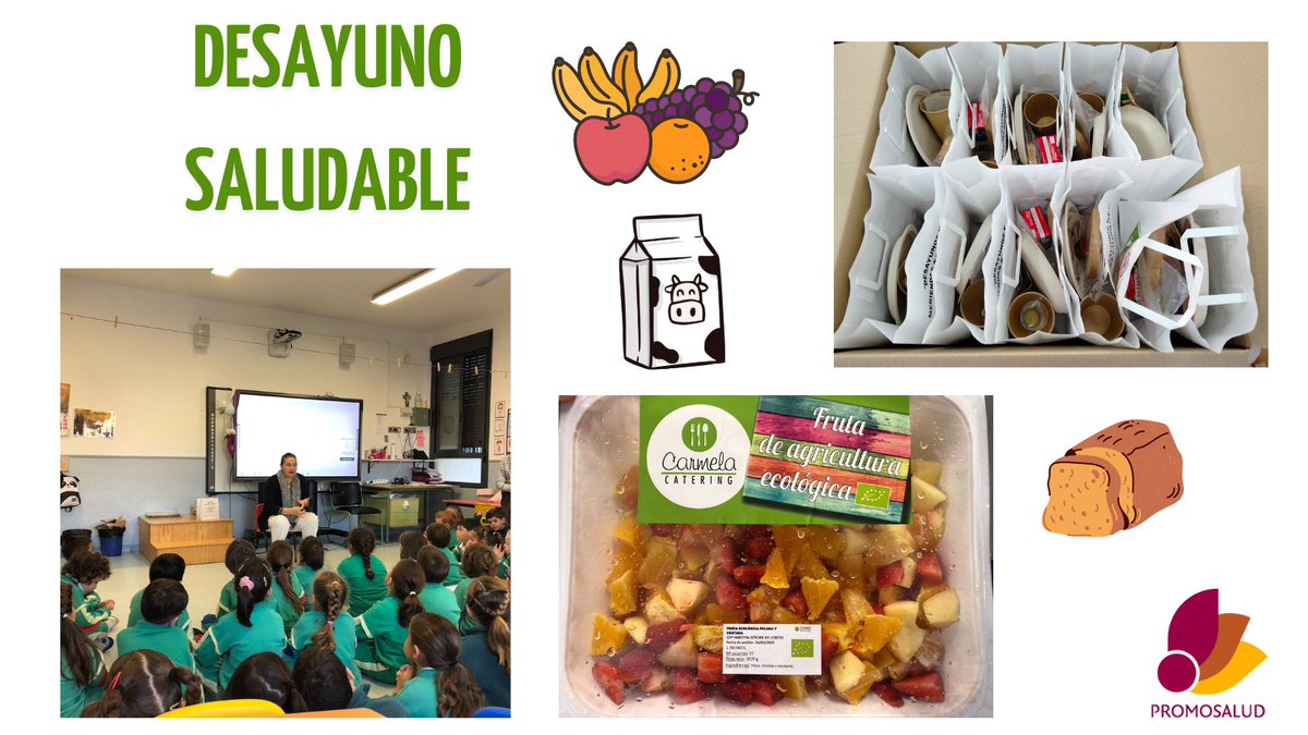 Al alumnado que trabaja el programa de Alimentación Saludable se le ofrece un Desayuno Saludable compuesto por un brick de leche entera, pan integral, aceite de oliva virgen extra y fruta. Infantil de 5 años en <a href="/IrlanLoreto/">Colegio Irlandesas Loreto</a>  #promosalud #sevilla #alimentacionsaludable