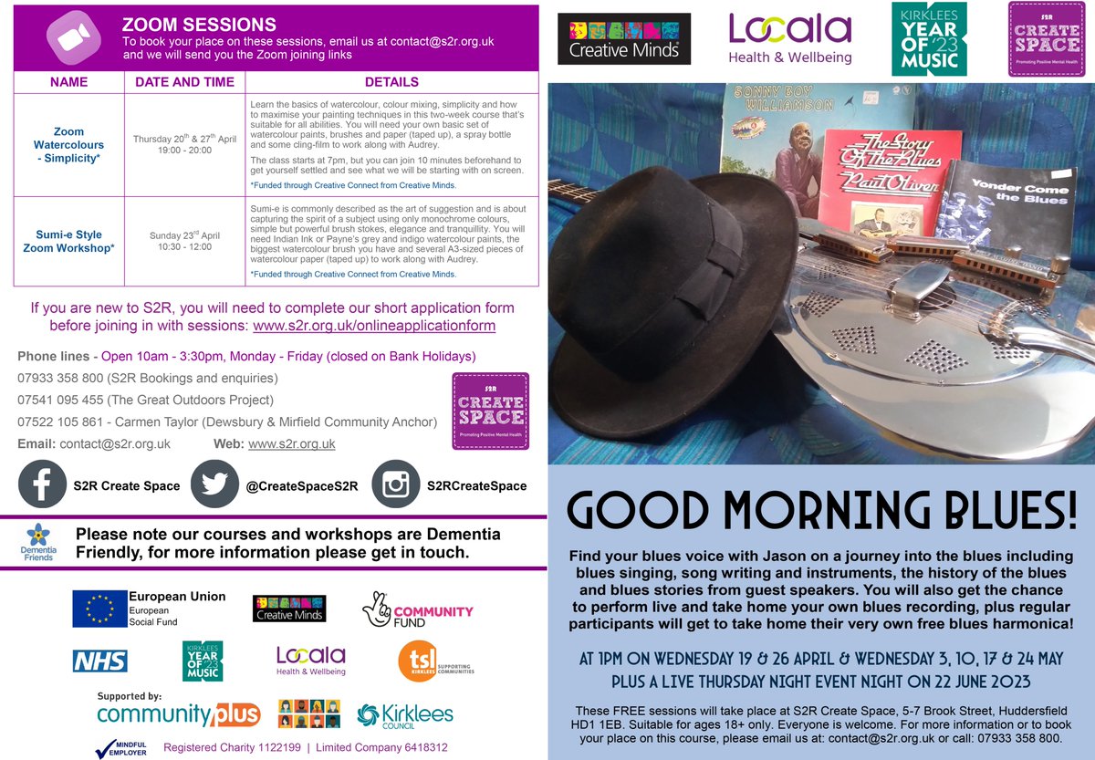 S2R Create Space (@createspaces2r) on Twitter photo We've got lots of brilliant sessions planned for April. Check out the full schedule on our website: s2r.org.uk/whats-on & email: contact@s2r.org.uk to book your place🙂
<a href="/tslkirklees/">Third Sector Leaders Kirklees</a> <a href="/Creat1ve_M1nds/">Creative Minds</a>
<a href="/cr8tivekirklees/">Creative Kirklees</a> <a href="/commlinksnorth/">Community Links</a>
<a href="/oc_kirklees/">One Community</a> <a href="/NASPTweets/">The National Academy for Social Prescribing</a> <a href="/ServiceWellness/">Kirklees Wellness Service</a> We've got lots of brilliant sessions planned for April. Check out the full schedule on our website: s2r.org.uk/whats-on & email: contact@s2r.org.uk to book your place🙂
<a href="/tslkirklees/">Third Sector Leaders Kirklees</a> <a href="/Creat1ve_M1nds/">Creative Minds</a>
<a href="/cr8tivekirklees/">Creative Kirklees</a> <a href="/commlinksnorth/">Community Links</a>
<a href="/oc_kirklees/">One Community</a> <a href="/NASPTweets/">The National Academy for Social Prescribing</a> <a href="/ServiceWellness/">Kirklees Wellness Service</a>