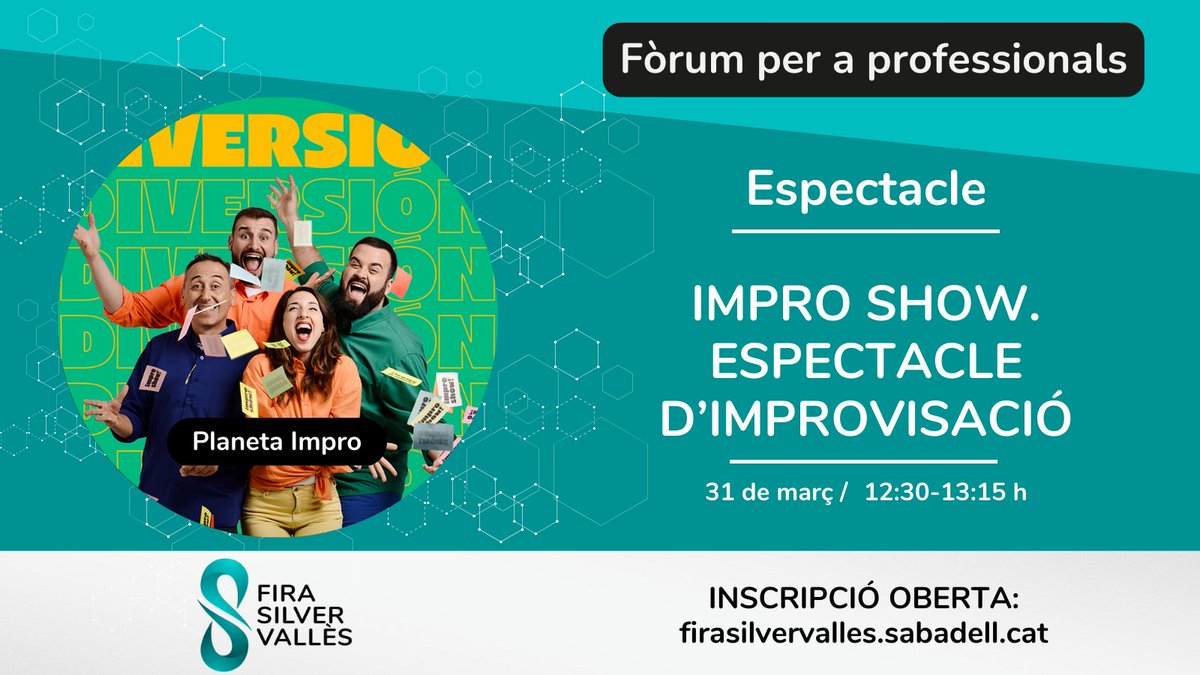 FiraSabadell's tweet photo. Si estàs buscant feina a la #SilverEconomy per  millorar la qualitat de vida dels sèniors o ets una empresa que ofereix productes i serveis per a la #GeneracióSènior, inscriu-te a aquesta activitat de @PLANETAIMPRO

👉Única, original i divertida‼️

+INFO a https://t.co/dbxyBSCLth https://t.co/CzY6wiJAkc