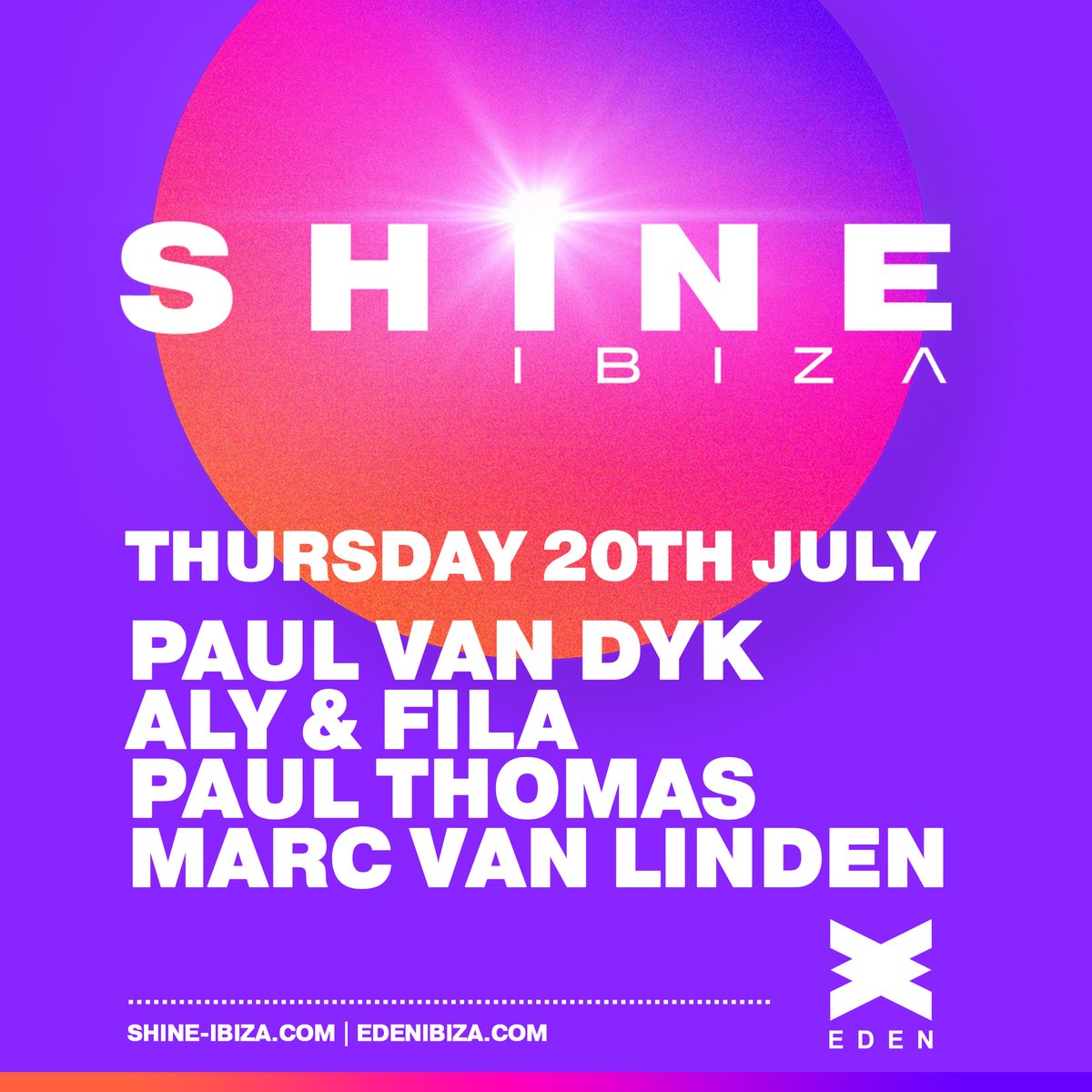 SHINE bright with us at @SHINE_Ibiza July 20th!
@alyandfila @djpaulthomas @marcvanlinden
👉 swipe.fm/shine-ibiza
#Ibiza #SHINEIbiza