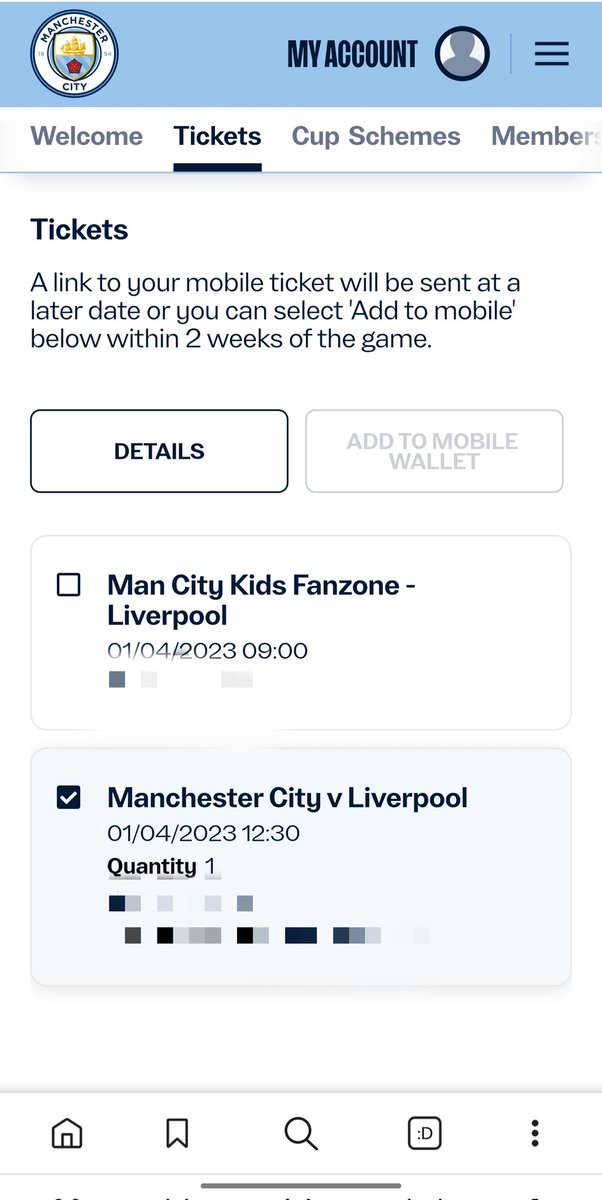mikebarthere's tweet photo. Hi @ManCityHelp I can't download tickets. It says available within 2 weeks and I have also been told within 1 week. We are now only 6 days out. Please can you advise? https://t.co/x9tFIm87u6