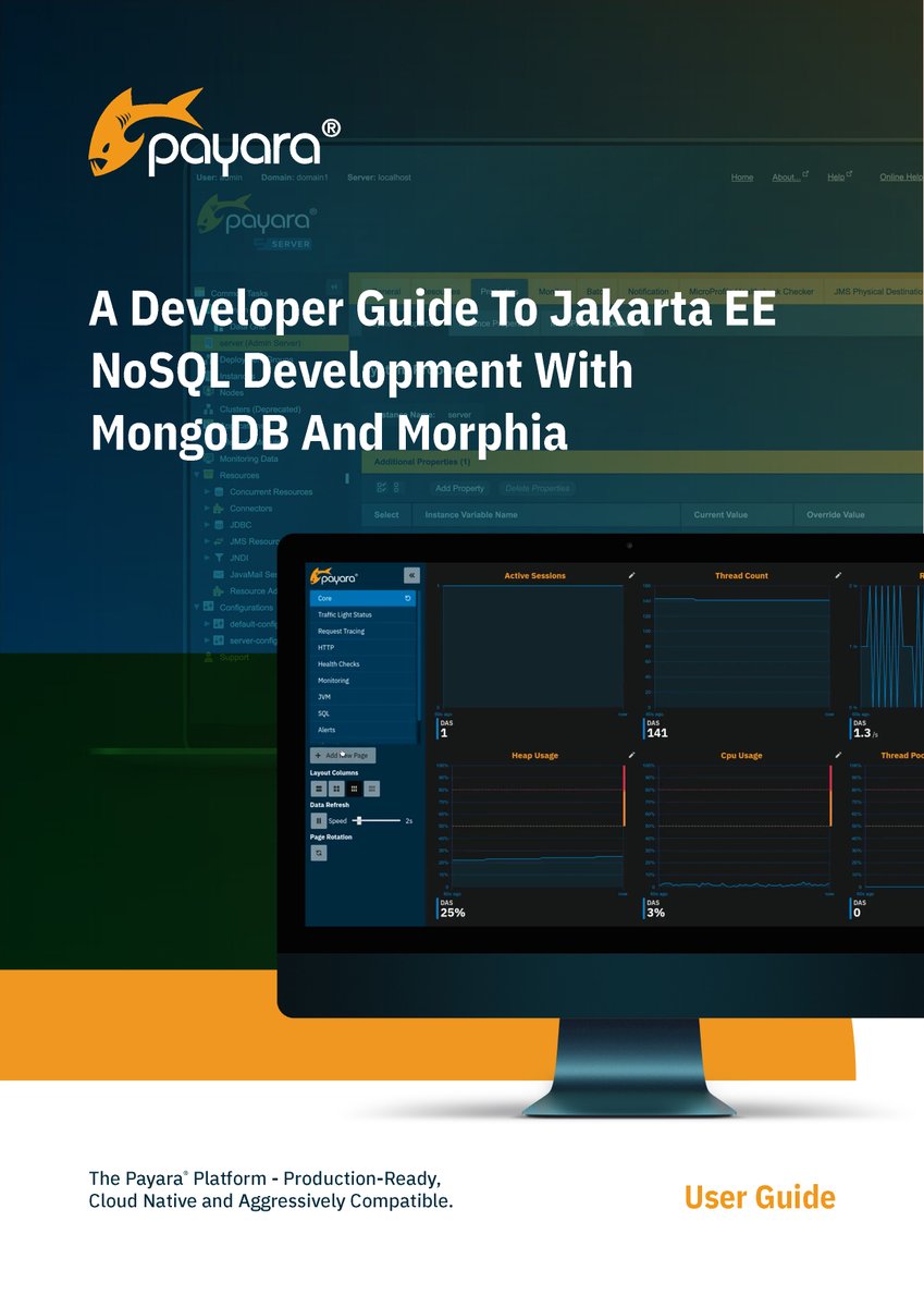 Payara_Fish's tweet photo. We've been investigating #NoSQL options for Jakarta EE. Now it's the turn of @mongoDB ! 🍃
Download our free resource, 'A Developer Guide To @JakartaEE NoSQL Development With MongoDB And Morphia':
https://t.co/ZLp6dHgO2M
#MongoDB #Morphia https://t.co/14krW6AQ0b