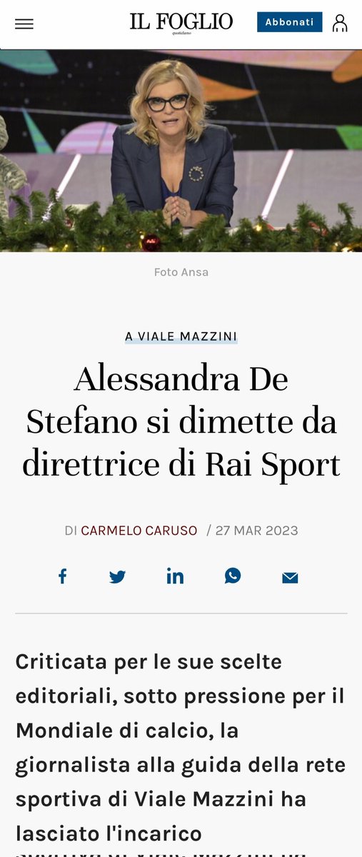 simonesalvador's tweet image. ++Alessandra #DeStefano si è dimessa da direttrice di #RaiSport++